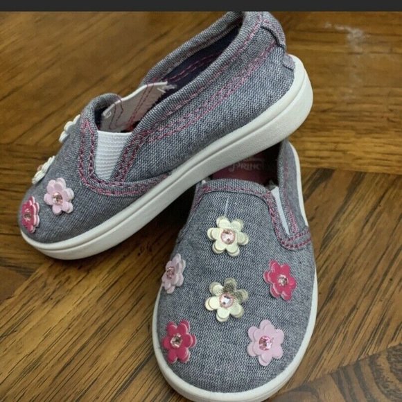 Disney Kids Girls Shoes‎ Size 5 Blue Princess Flowe - Picture 4 of 7